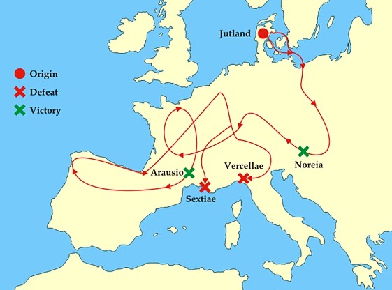 The migrations of the Teutons and the Cimbri.jpg